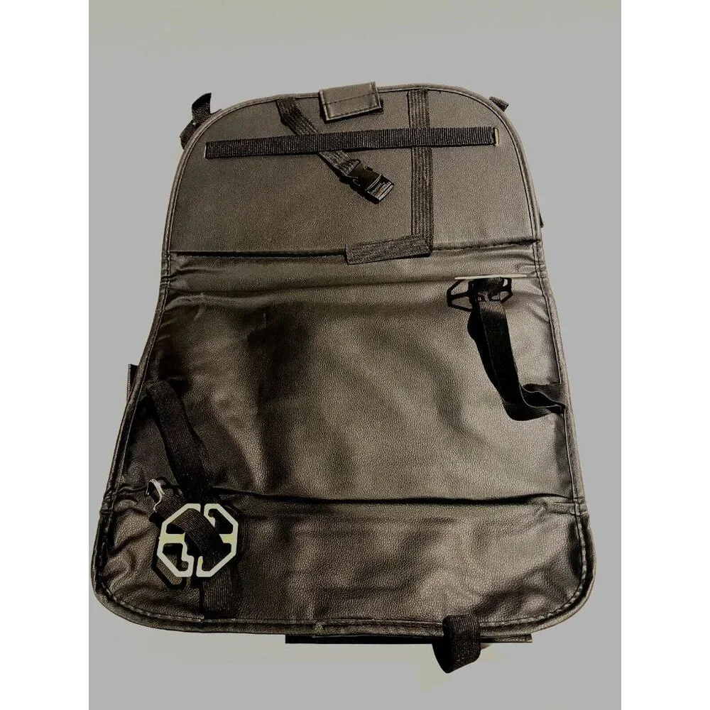 Back Organizer‎ With Foldable Tray Multifunctional Blk PU Leather Storage
